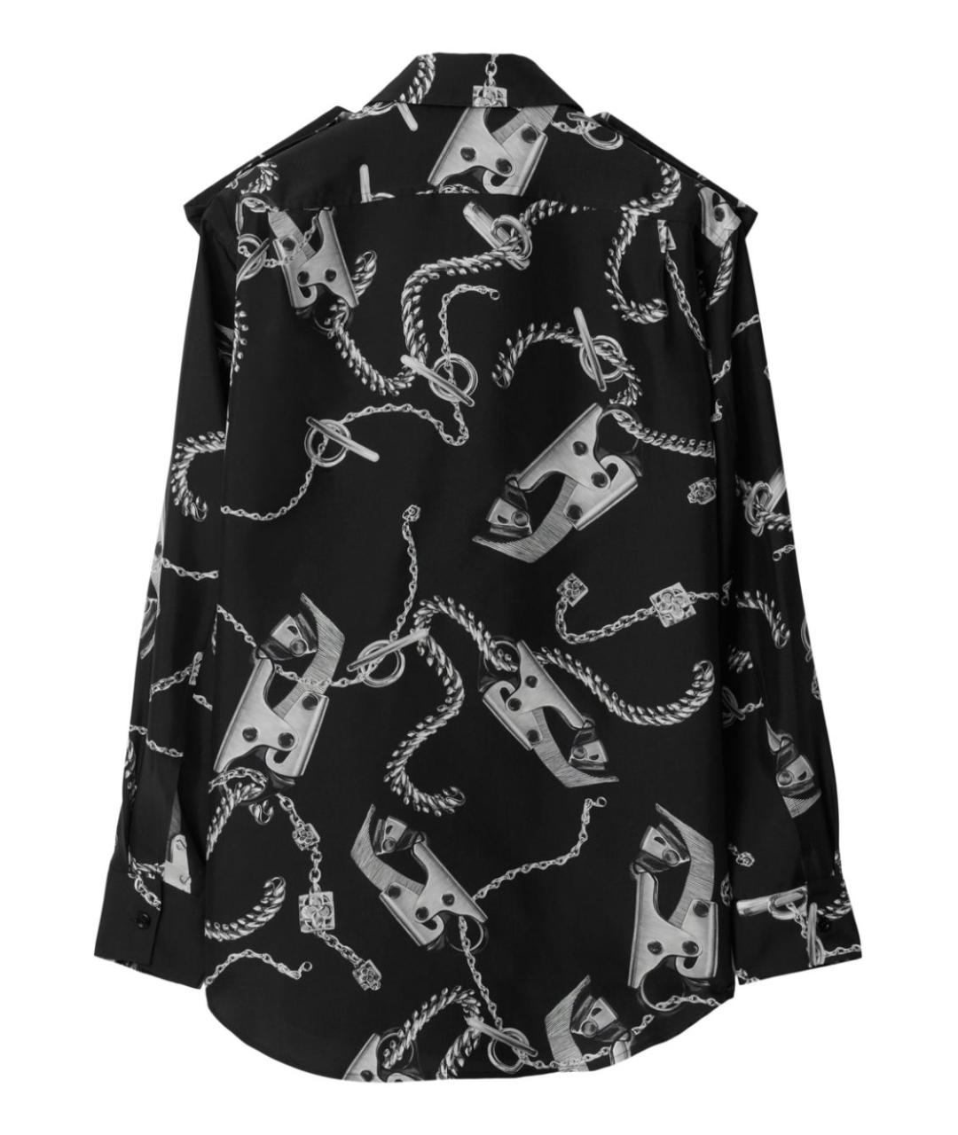 BURBERRY Черная шелковая рубашка, фото 3