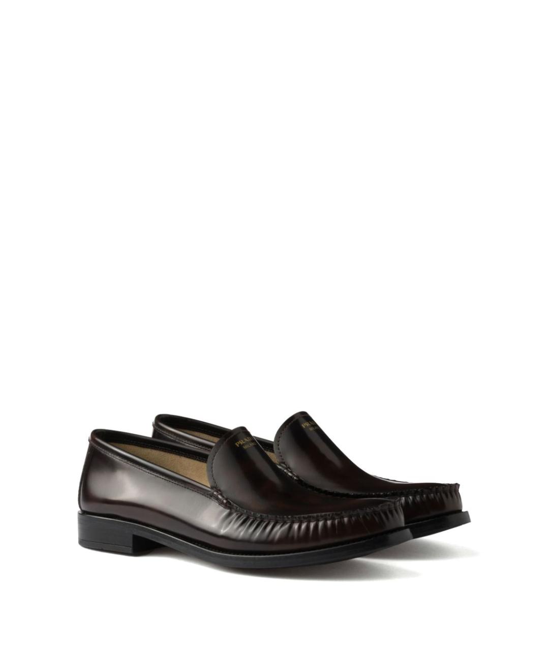 PRADA Коричневые кожаные лоферы, фото 3