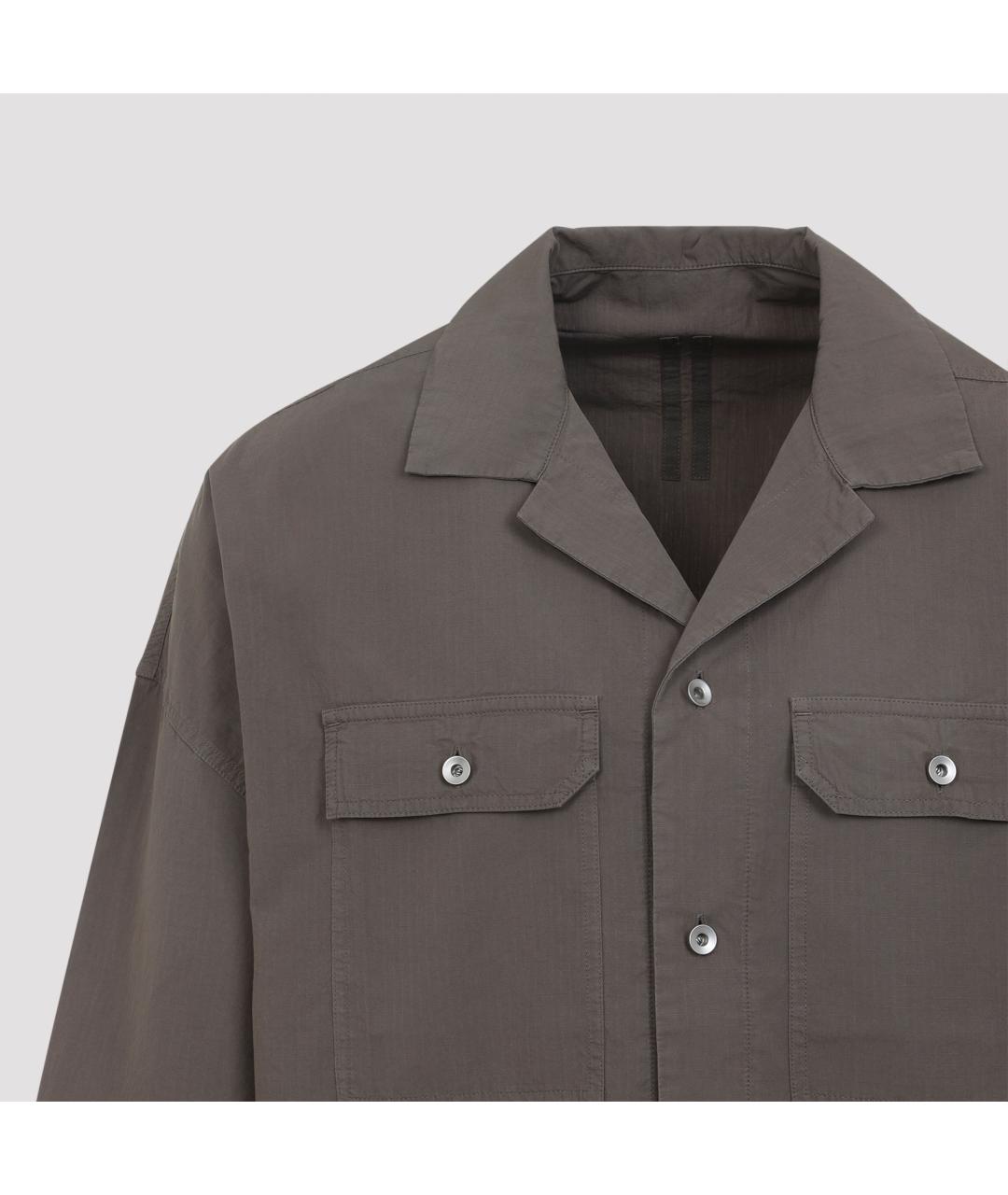 RICK OWENS DRKSHDW Коричневая хлопковая кэжуал рубашка, фото 4
