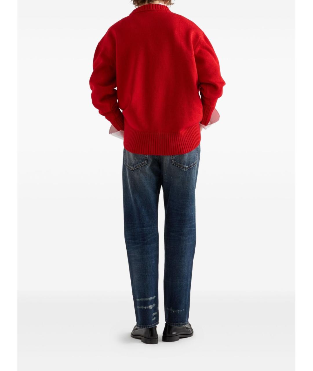 PRADA Синие хлопковые прямые джинсы, фото 2