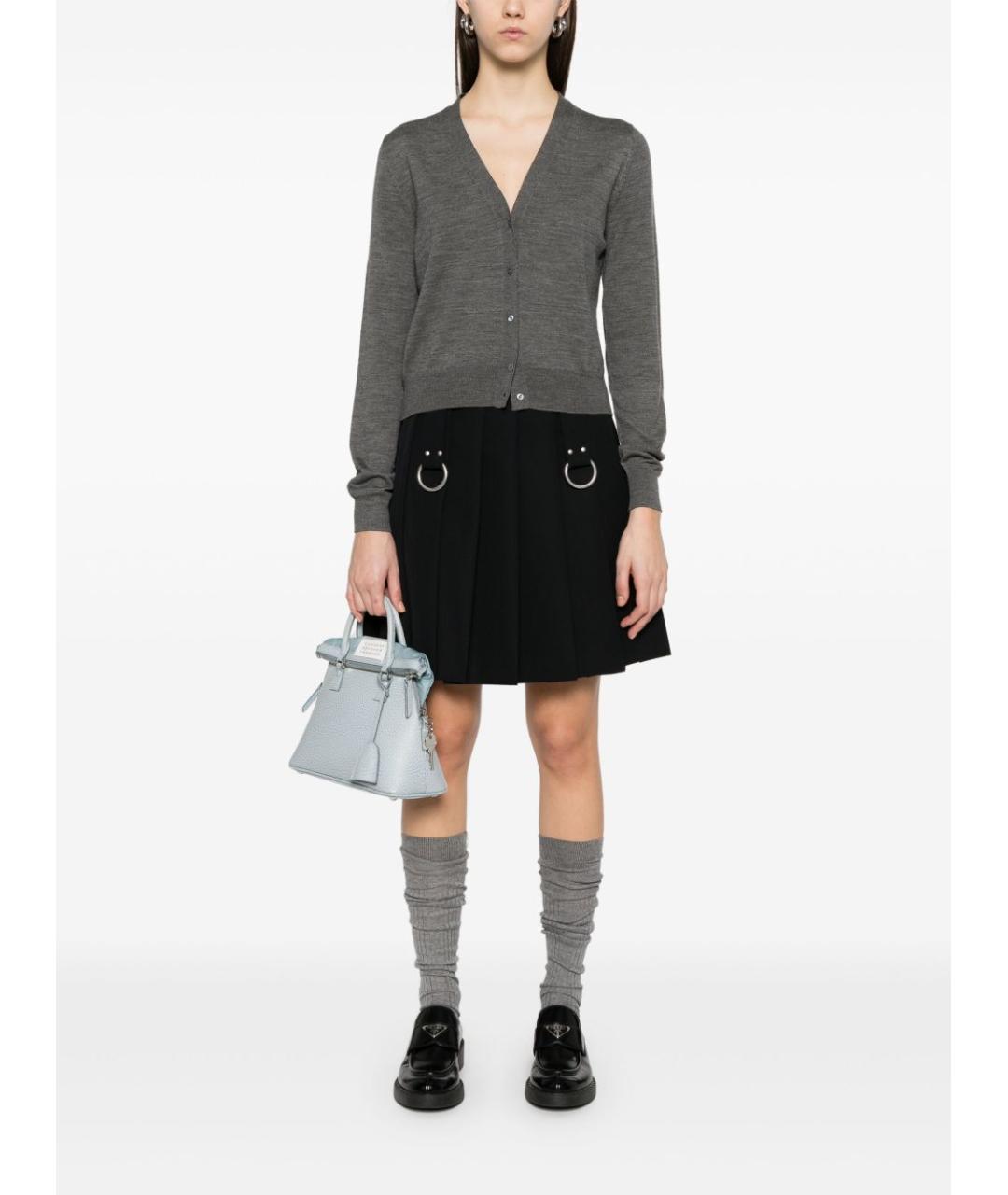 PRADA Черная шерстяная юбка мини, фото 5