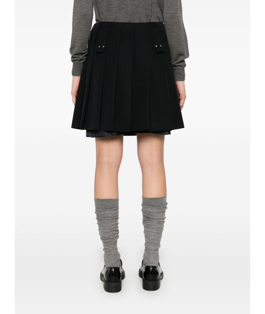 PRADA Черная шерстяная юбка мини, фото 2
