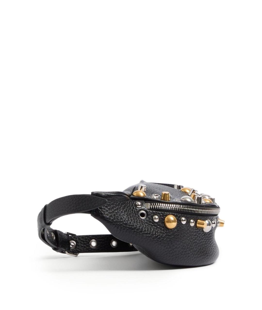 VALENTINO Черная кожаная поясная сумка, фото 5