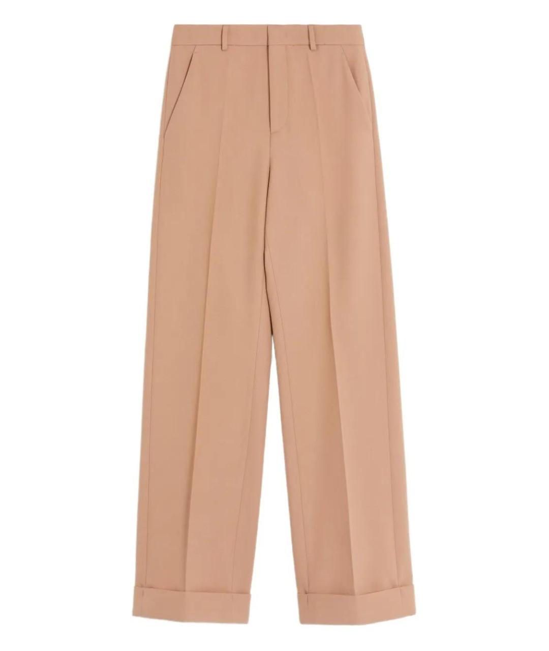 VALENTINO Коричневые шерстяные повседневные брюки, фото 1