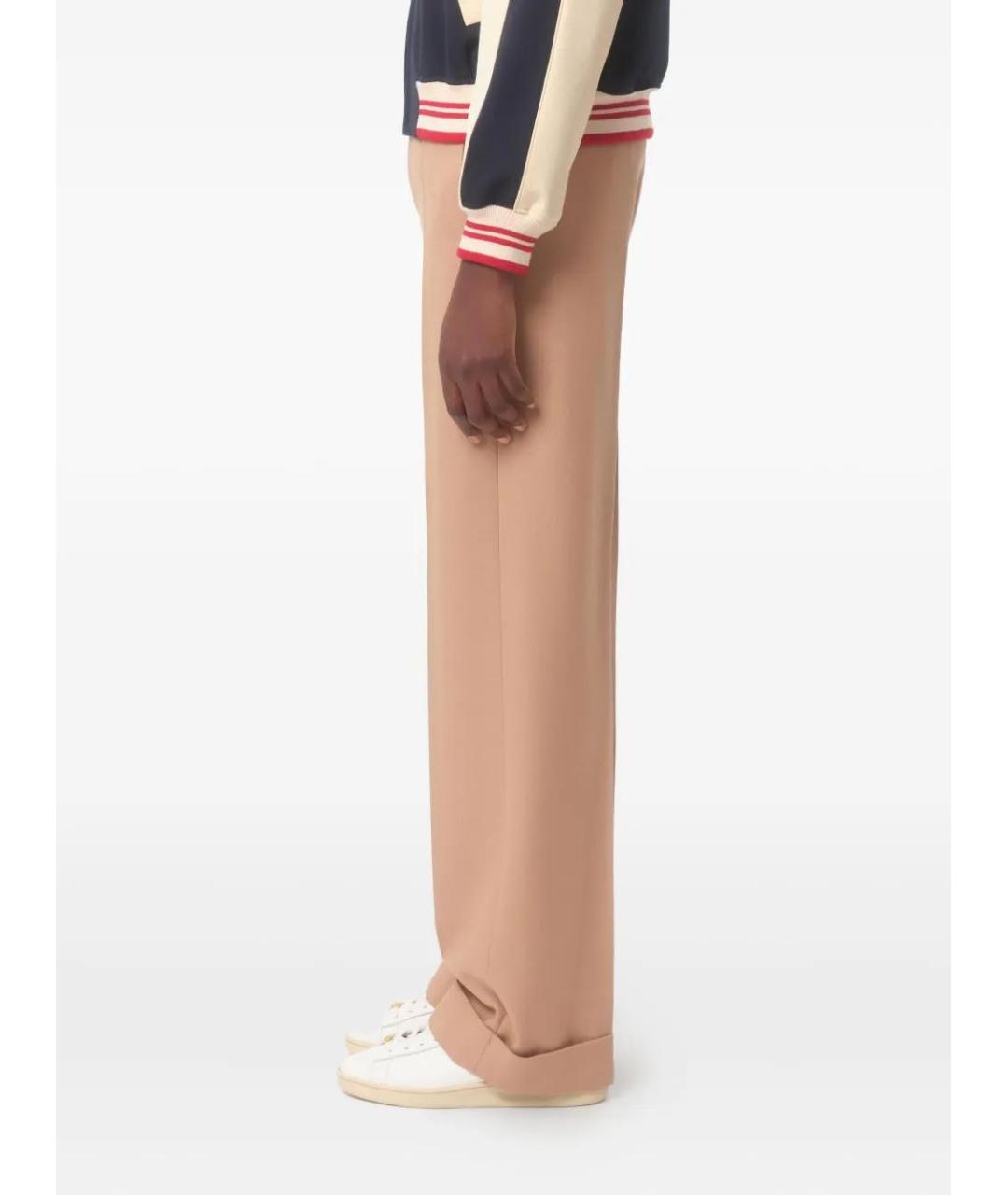 VALENTINO Коричневые шерстяные повседневные брюки, фото 5