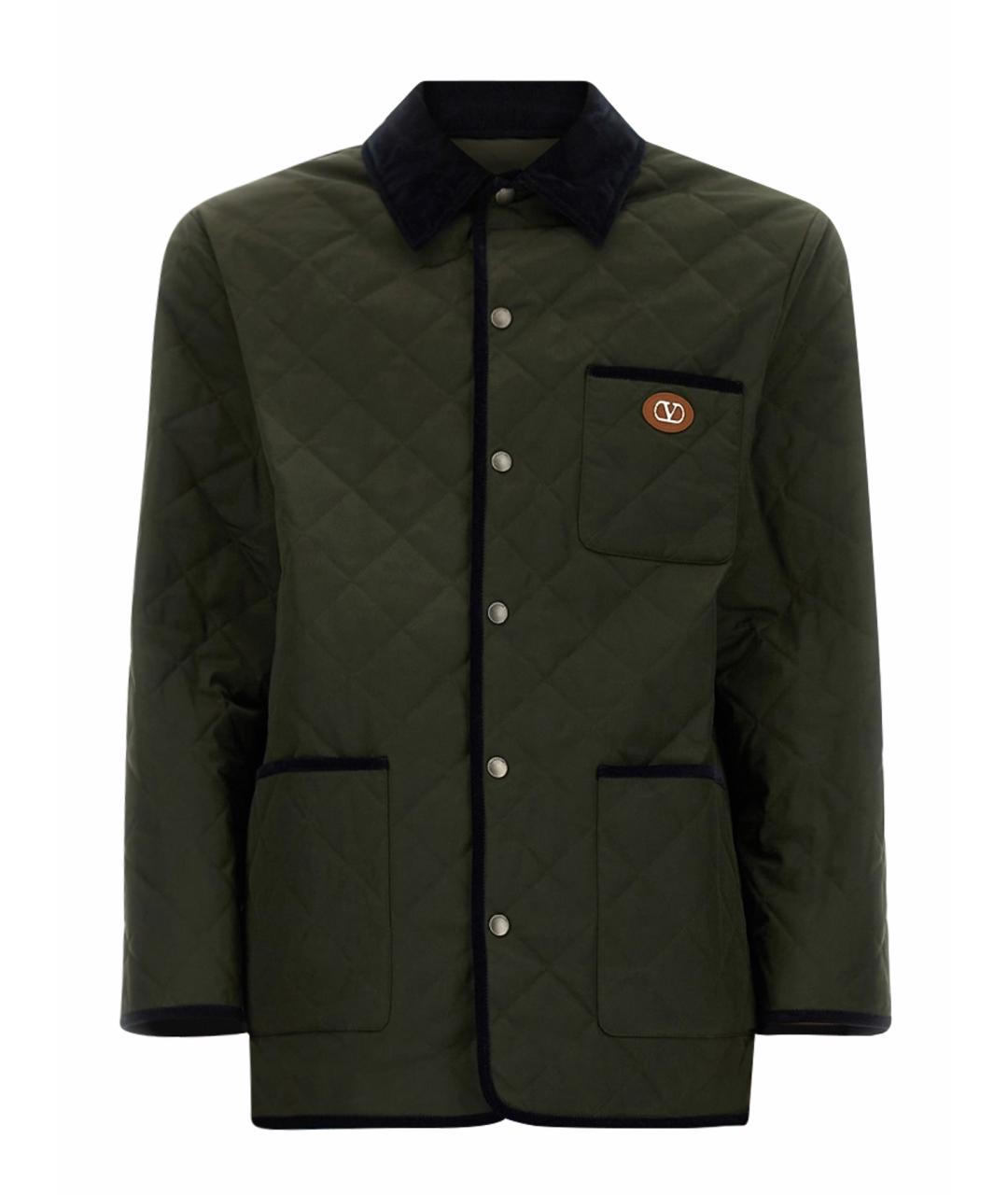VALENTINO Зеленая полиэстеровая куртка, фото 1