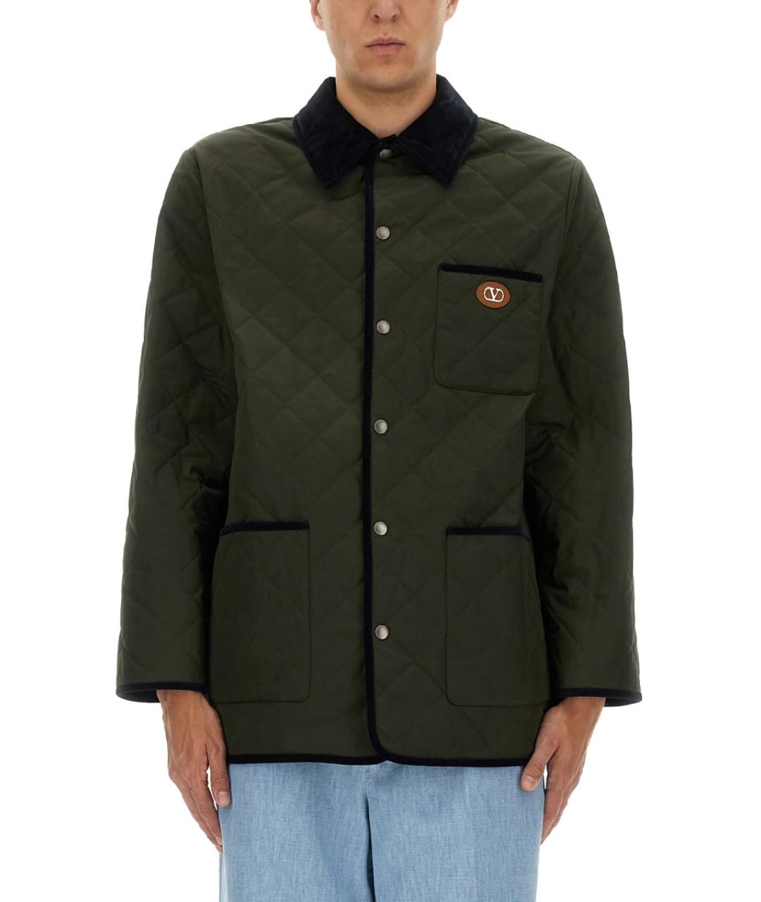 VALENTINO Зеленая полиэстеровая куртка, фото 6