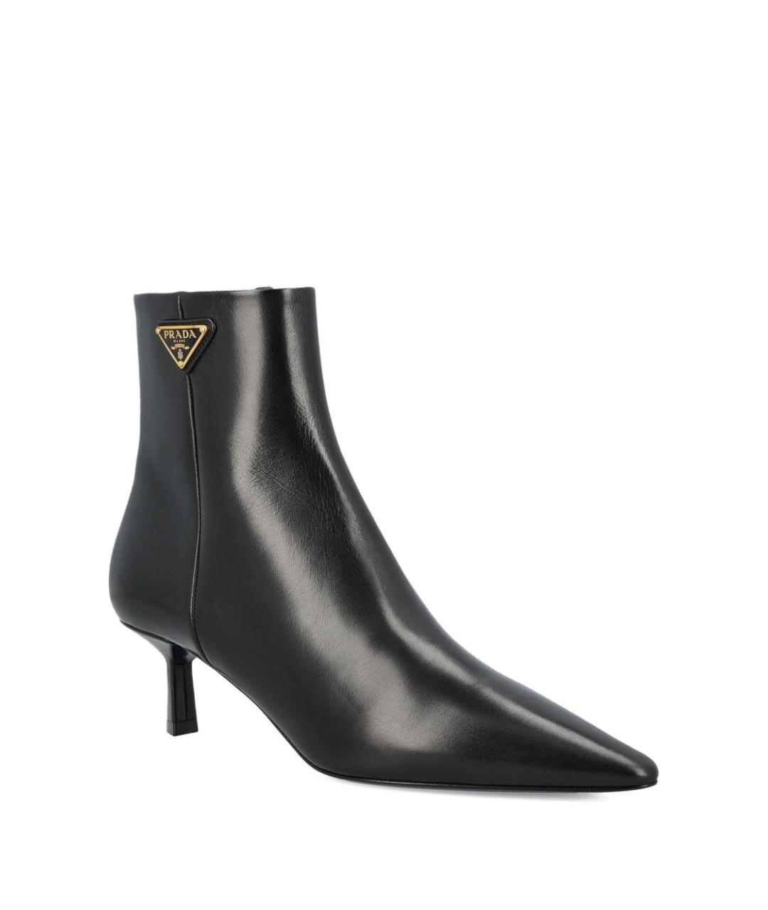 PRADA Черные кожаные ботильоны, фото 4