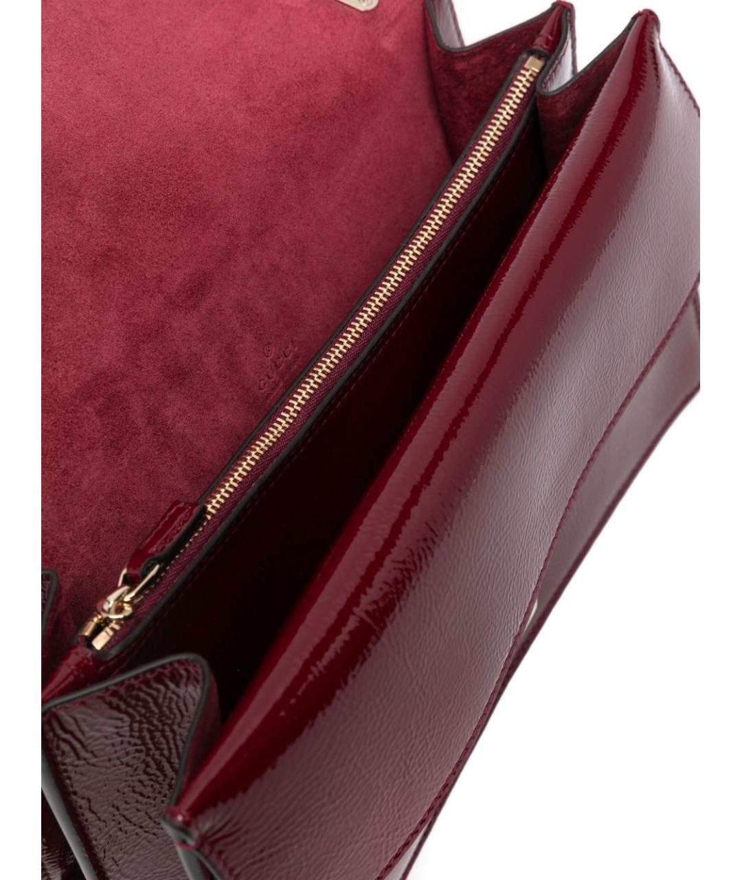 GUCCI Бордовая кожаная сумка через плечо, фото 5