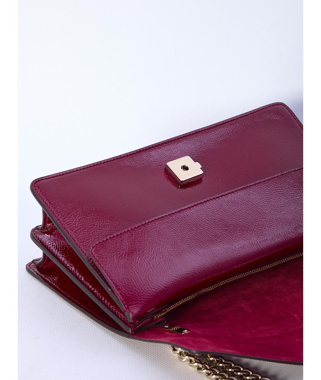 GUCCI Бордовая кожаная сумка через плечо, фото 4