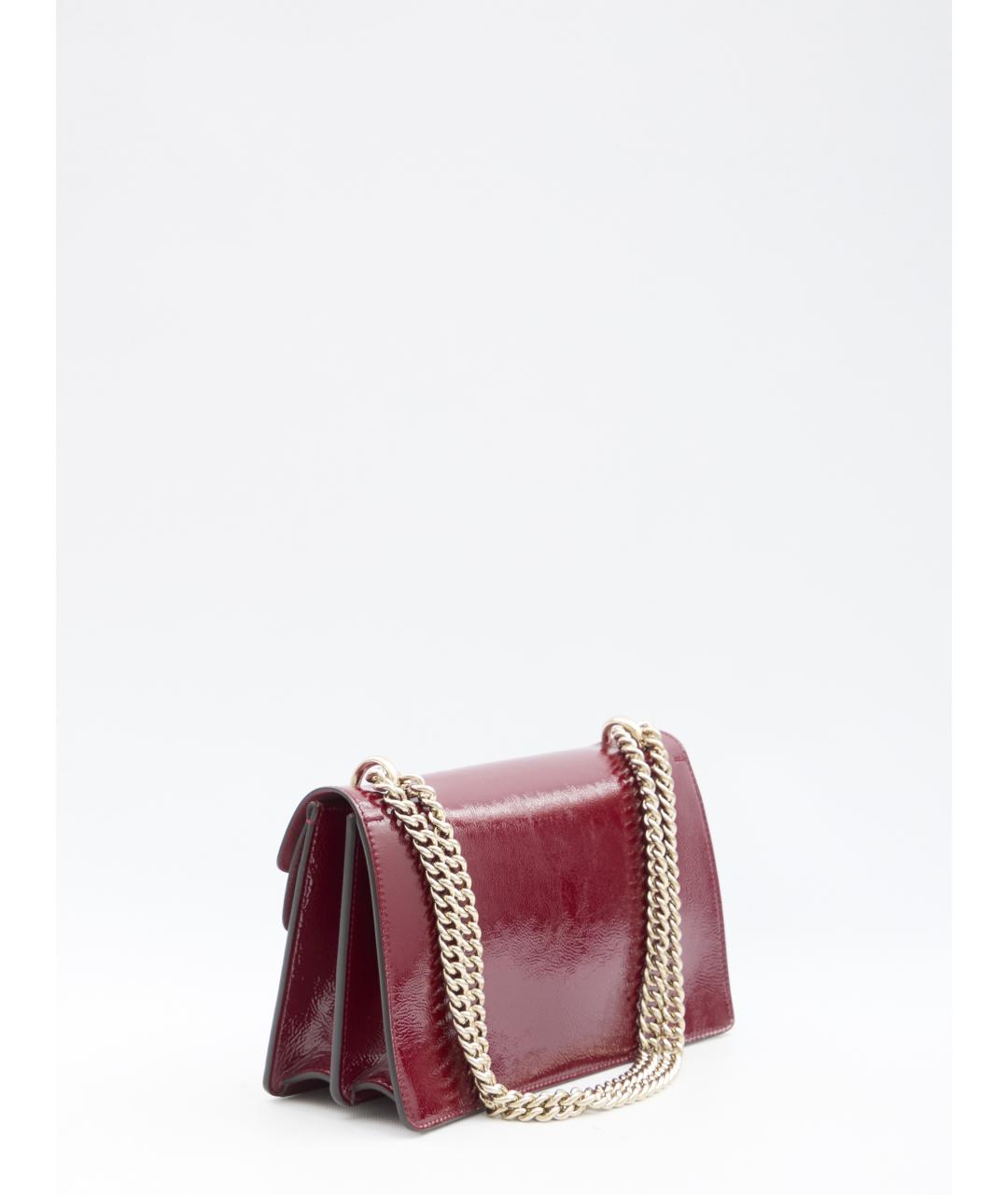 GUCCI Бордовая кожаная сумка через плечо, фото 2