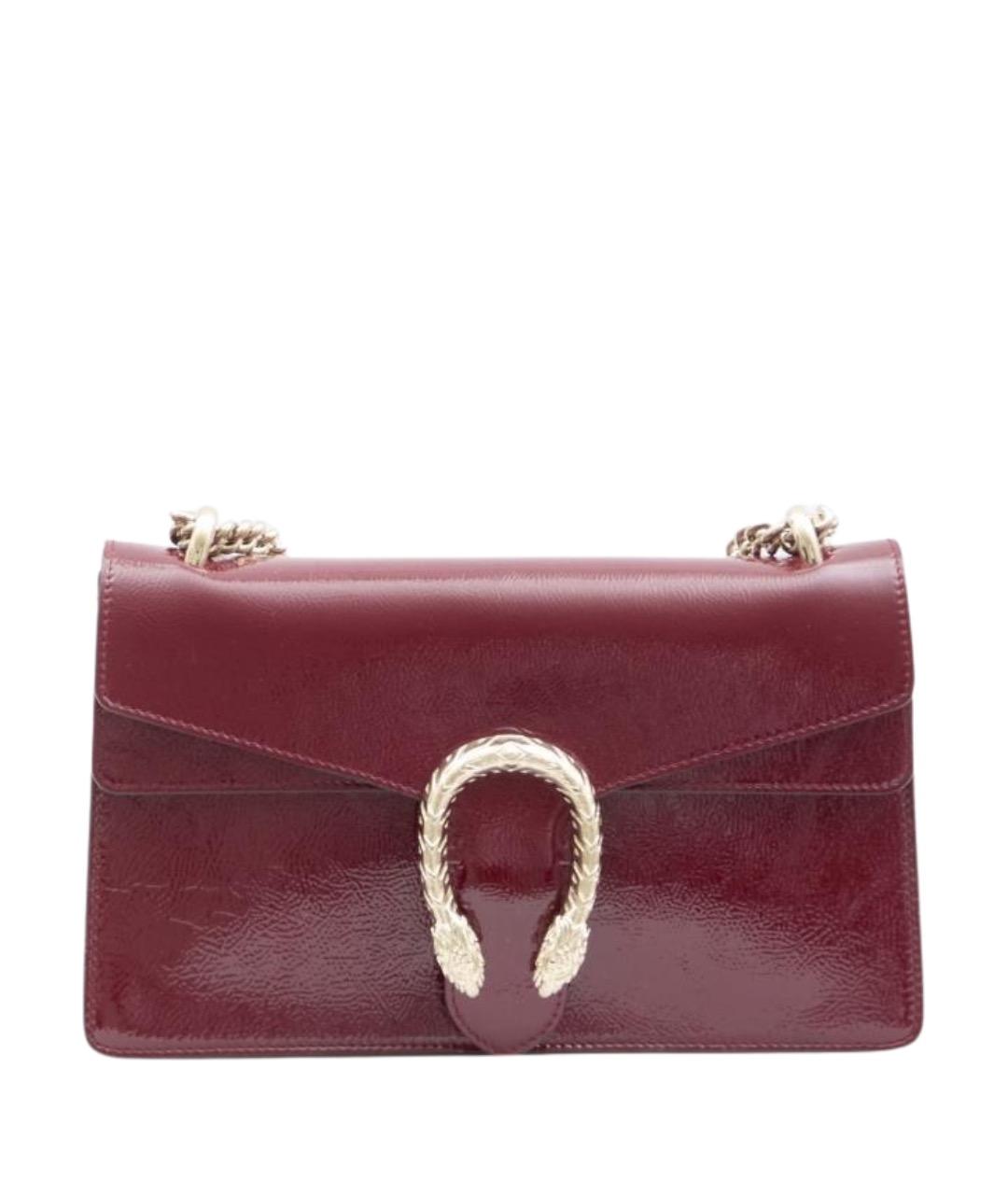 GUCCI Бордовая кожаная сумка через плечо, фото 1