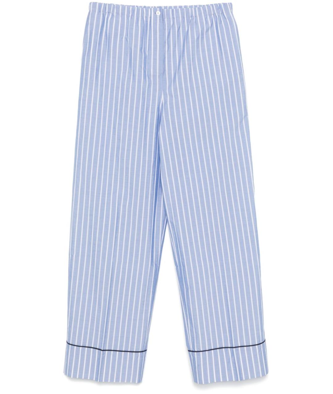 PRADA Синие хлопковые прямые брюки, фото 1