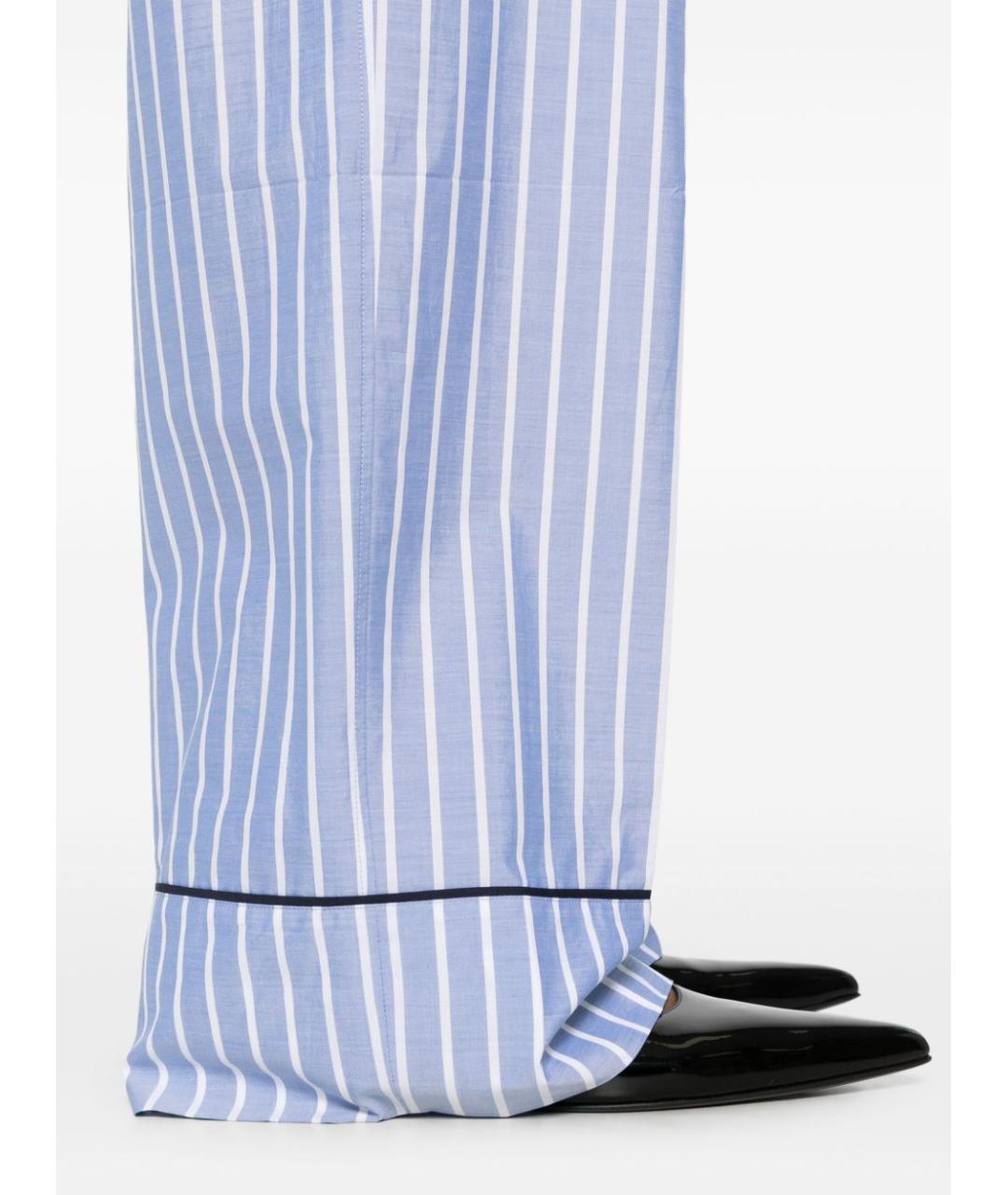 PRADA Синие хлопковые прямые брюки, фото 3