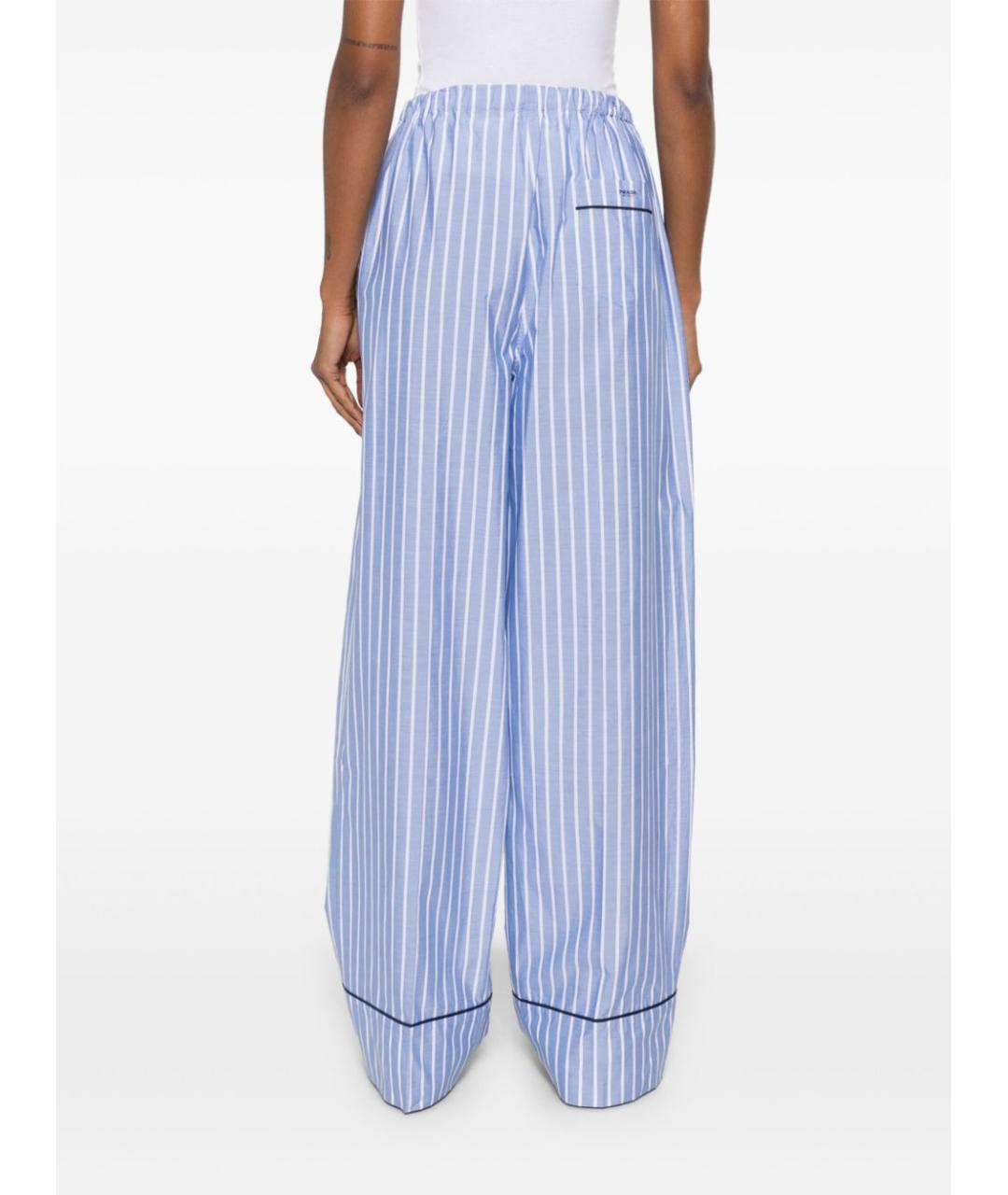 PRADA Синие хлопковые прямые брюки, фото 2