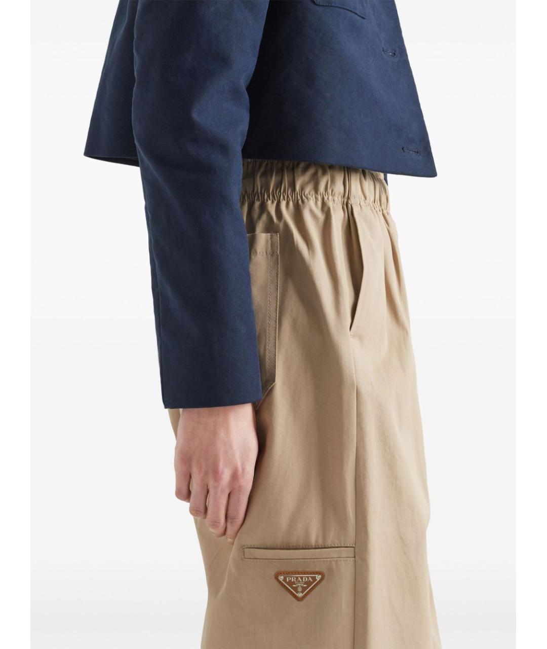 PRADA Белые хлопковые прямые брюки, фото 4