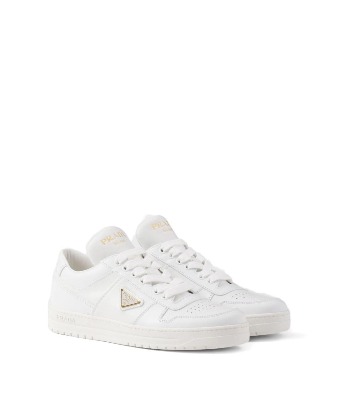 PRADA Белые кожаные кроссовки, фото 2