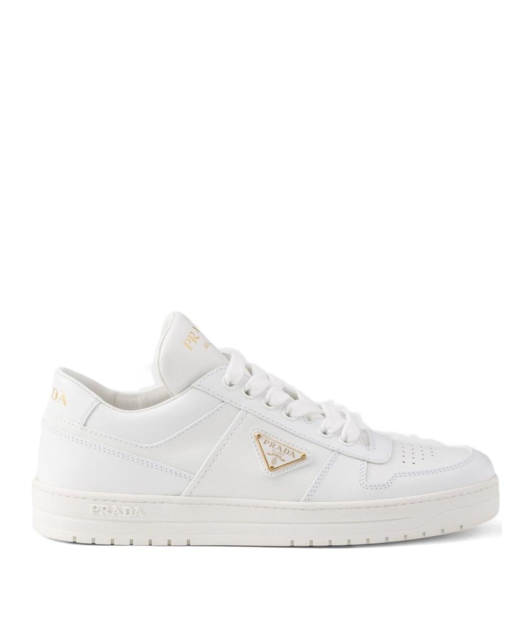 PRADA Белые кожаные кроссовки, фото 1