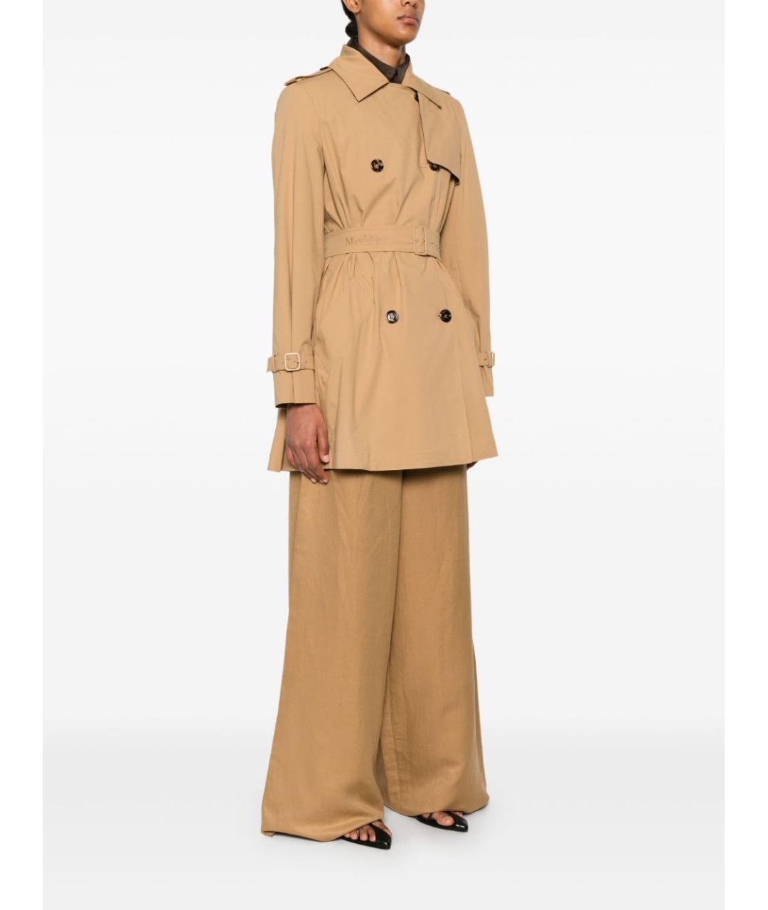 MAX MARA Коричневый хлопковый тренч/плащ, фото 4