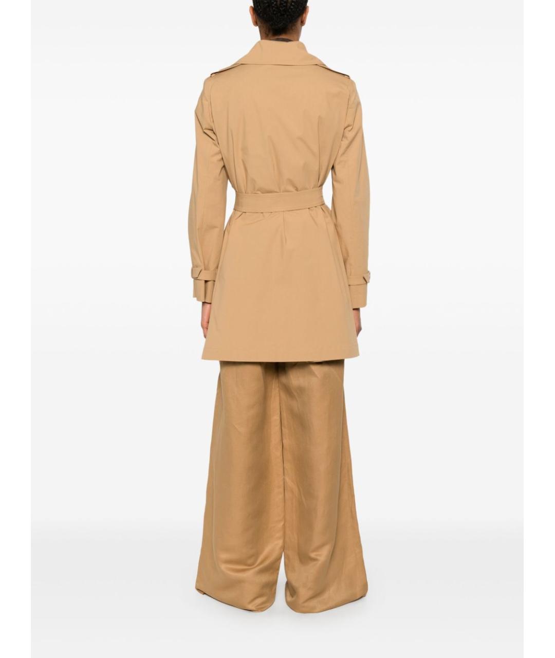 MAX MARA Коричневый хлопковый тренч/плащ, фото 3
