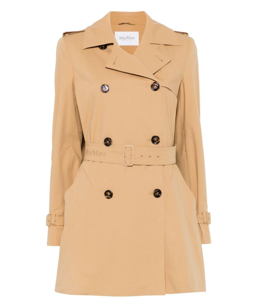 MAX MARA Коричневый хлопковый тренч/плащ, фото 1