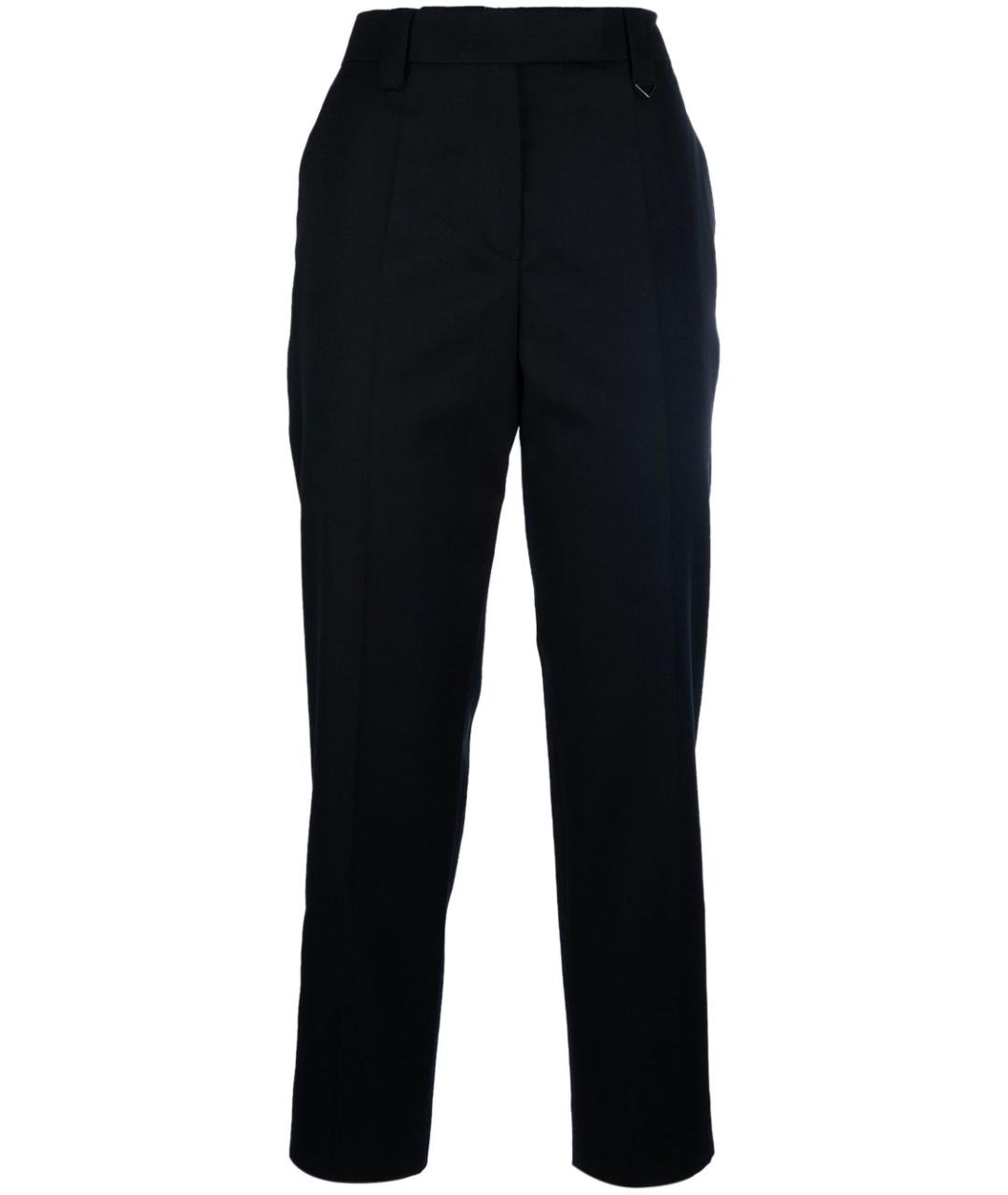 PRADA Черные хлопковые прямые брюки, фото 1