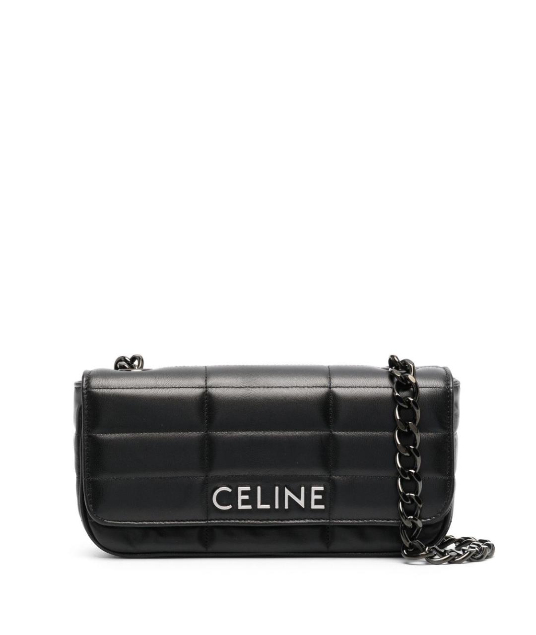CELINE Черная кожаная сумка на плечо, фото 1
