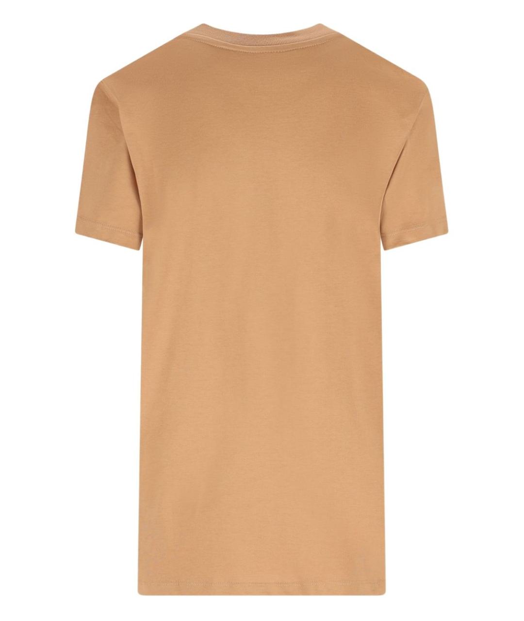 MAX MARA Коричневая хлопковая футболка, фото 4