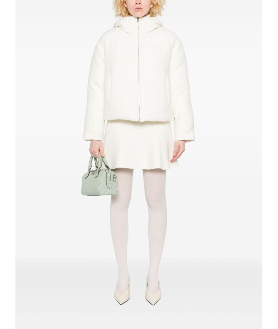 GUCCI Белая шерстяная юбка мини, фото 5