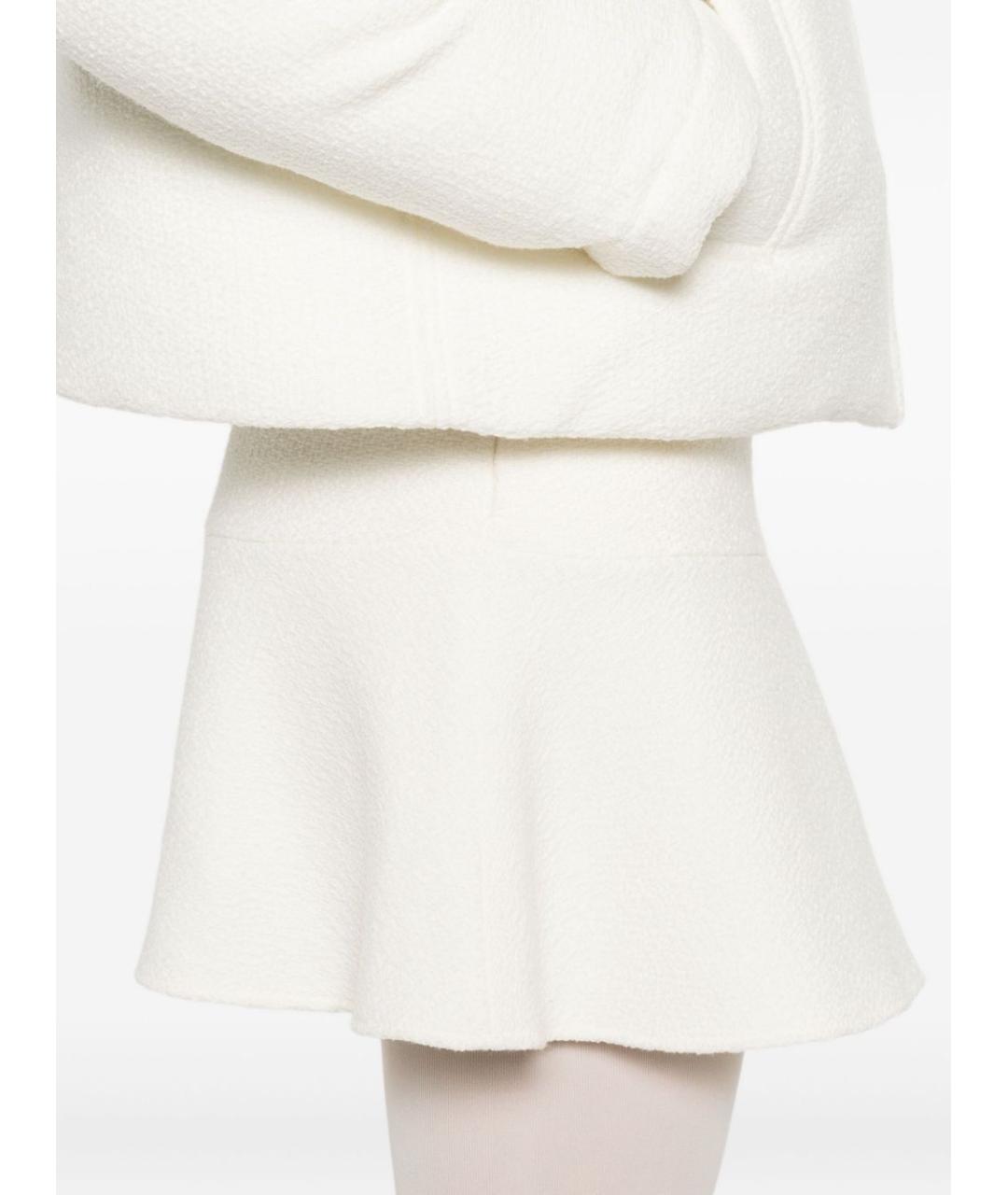 GUCCI Белая шерстяная юбка мини, фото 2