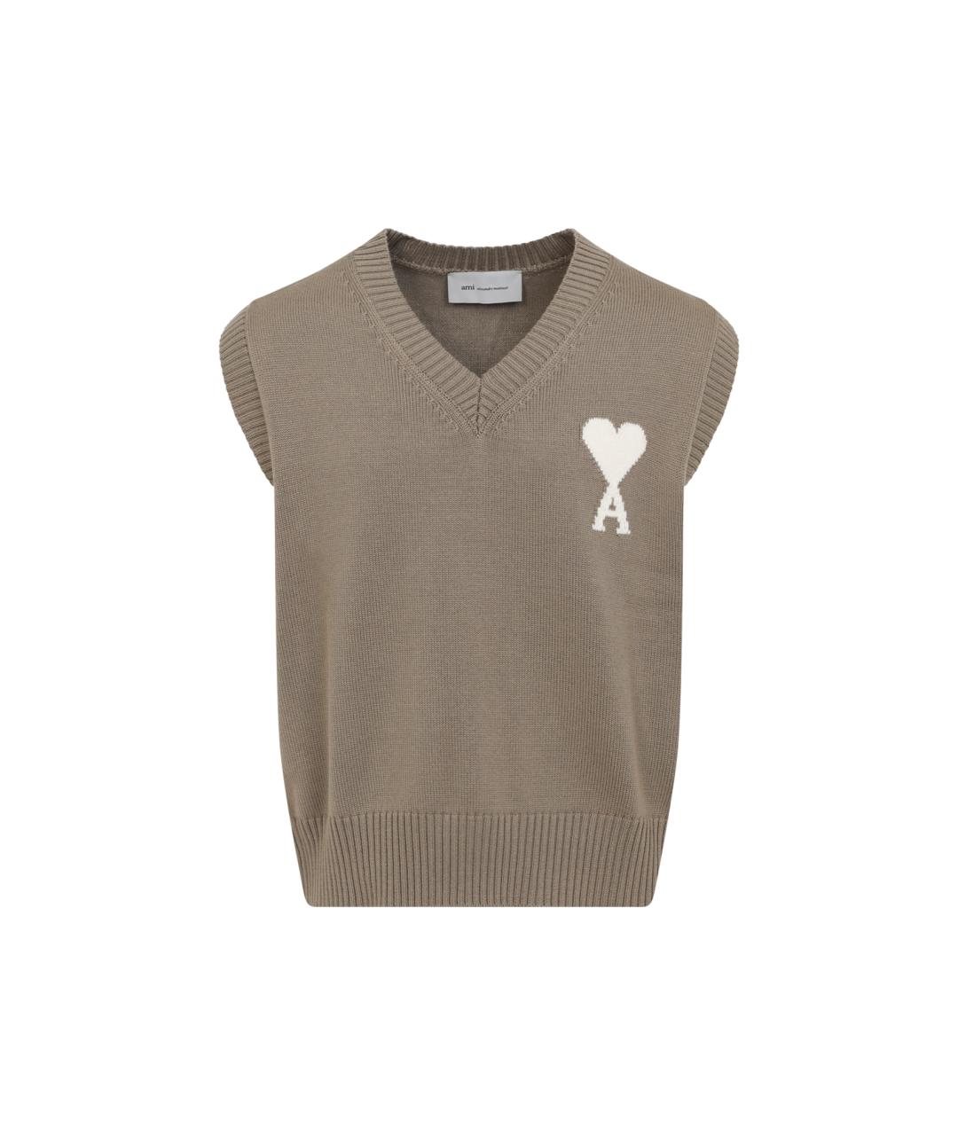 Ami Paris Коричневая шерстяная жилетка, фото 1