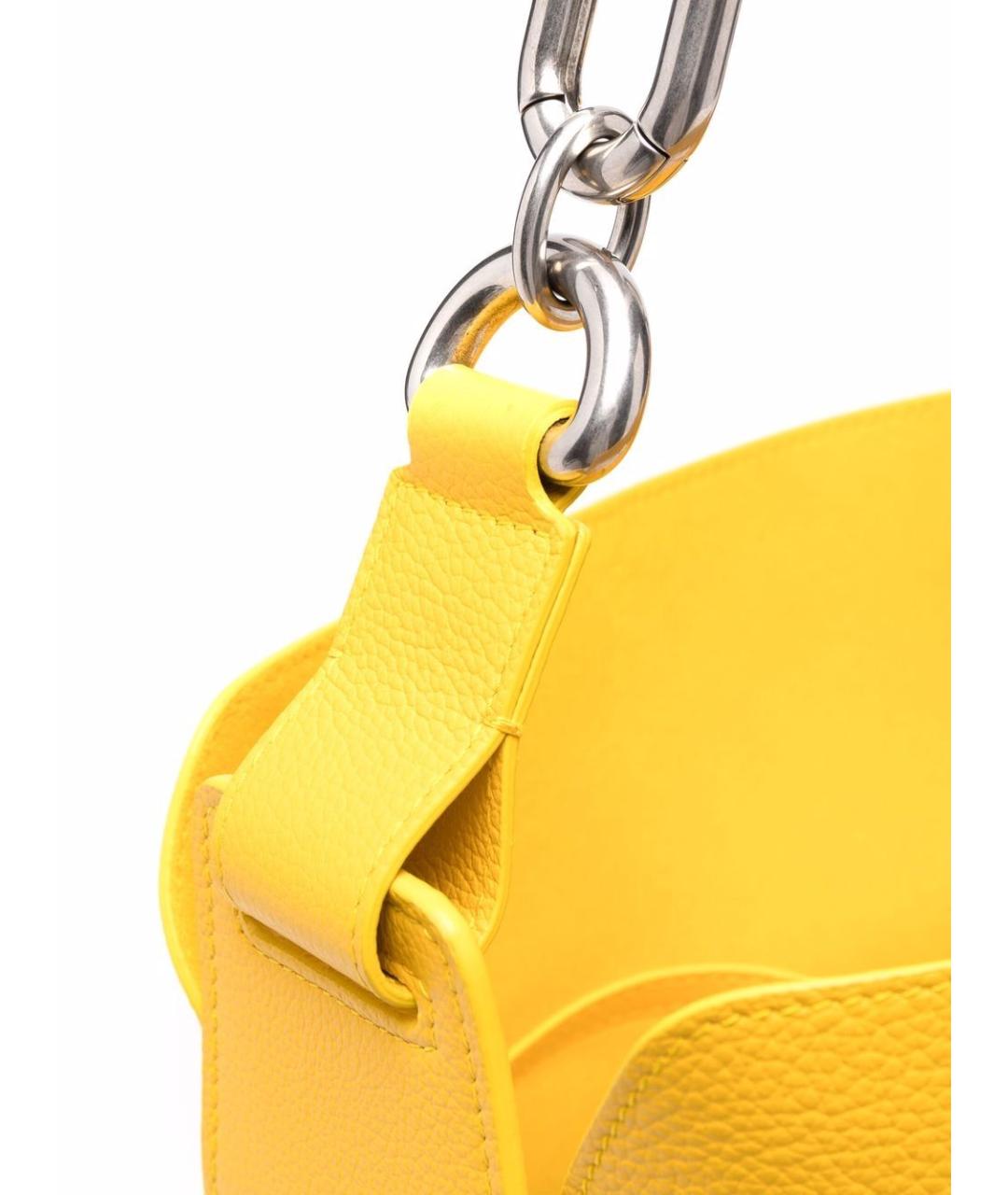 BALENCIAGA Желтая кожаная сумка через плечо, фото 2
