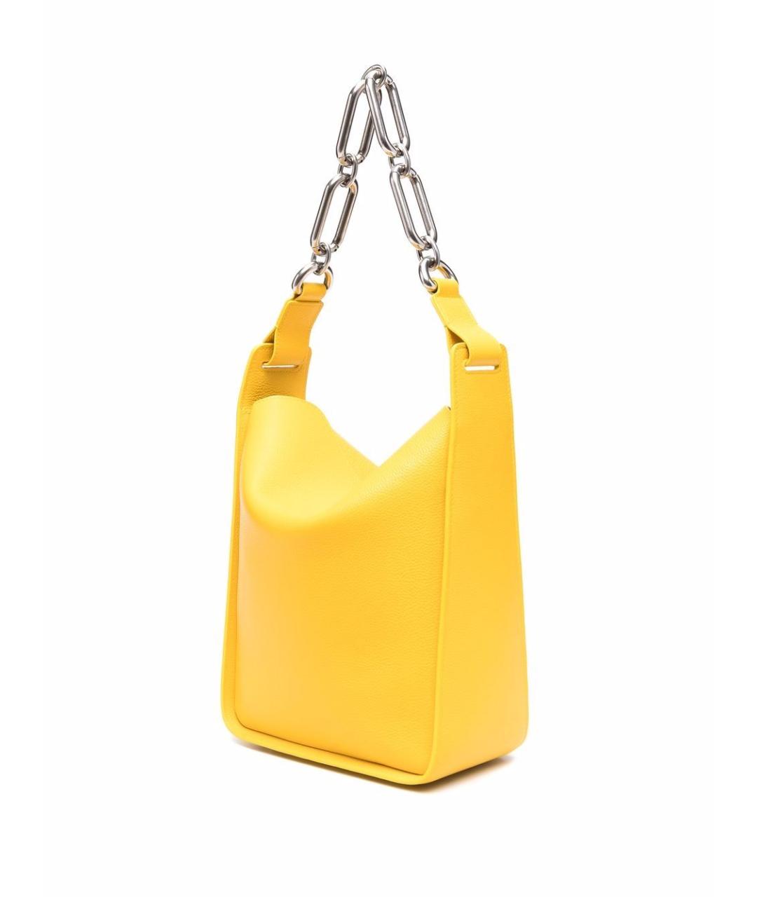 BALENCIAGA Желтая кожаная сумка через плечо, фото 4