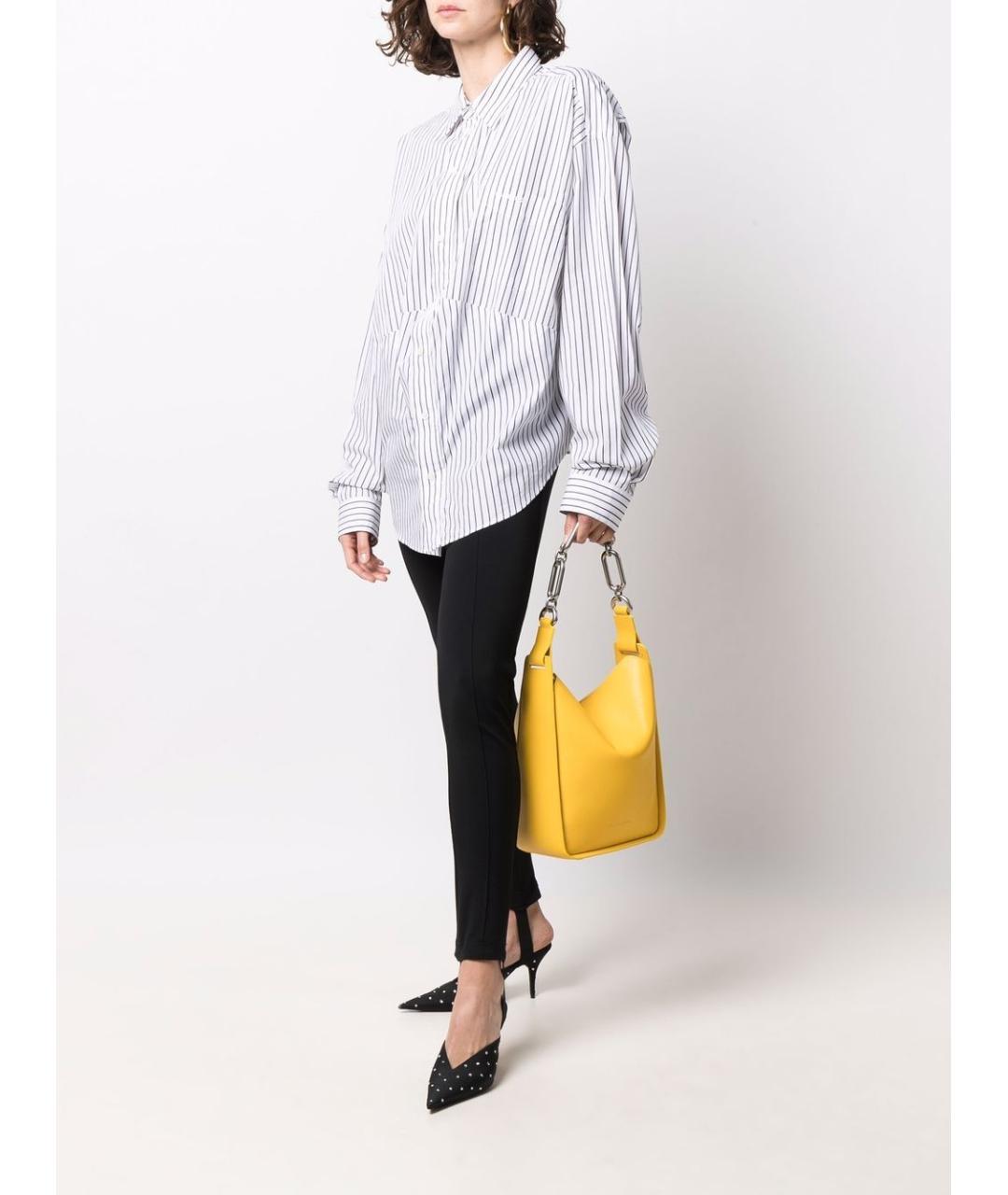 BALENCIAGA Желтая кожаная сумка через плечо, фото 5