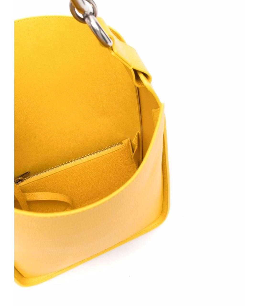 BALENCIAGA Желтая кожаная сумка через плечо, фото 3