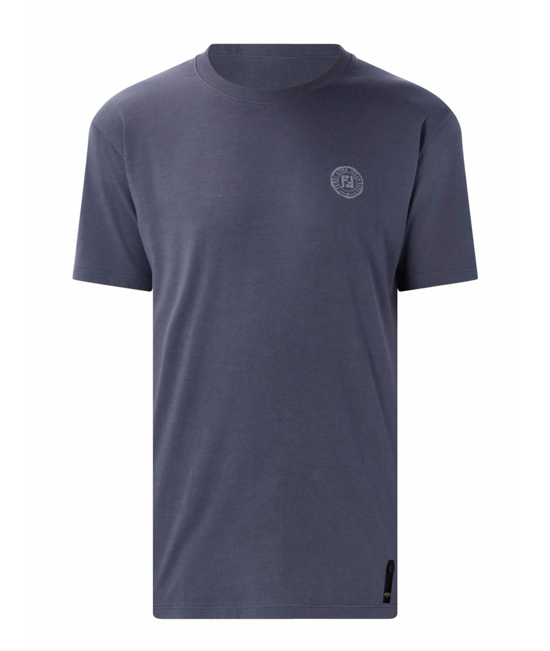 FENDI Синяя хлопковая футболка, фото 1
