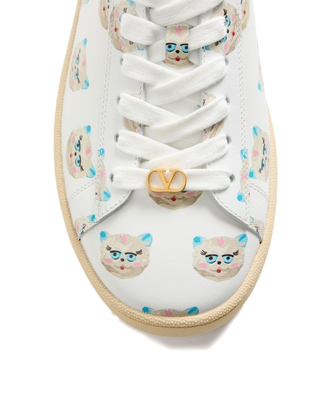 VALENTINO Белые кожаные низкие кроссовки / кеды, фото 3