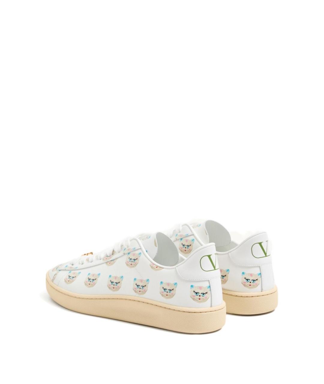 VALENTINO Белые кожаные низкие кроссовки / кеды, фото 2