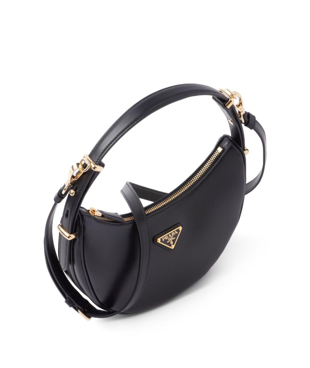 PRADA Черная кожаная сумка с короткими ручками, фото 4