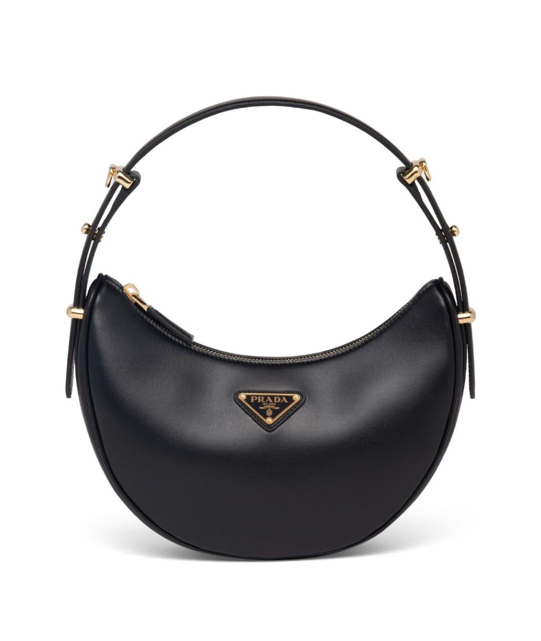 PRADA Черная кожаная сумка с короткими ручками, фото 1