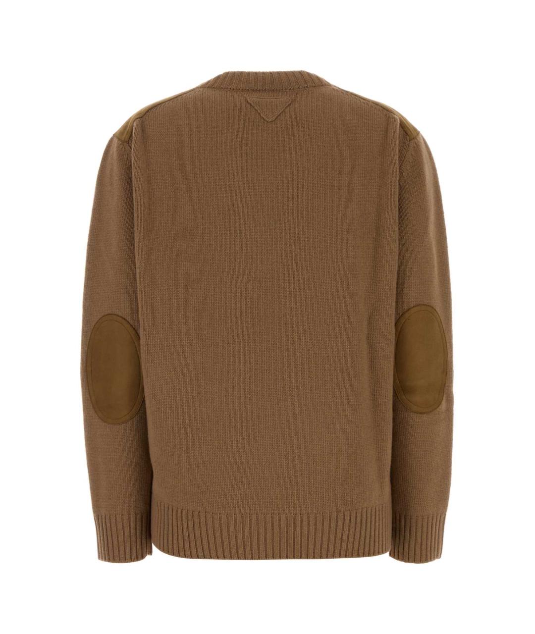 PRADA Коричневый шерстяной джемпер / свитер, фото 2