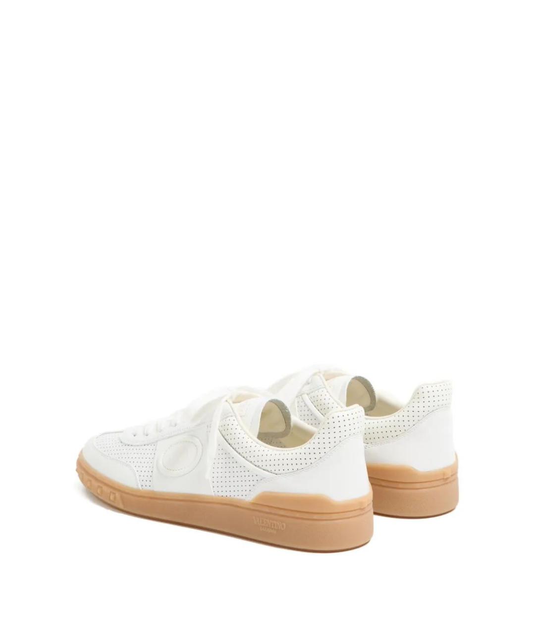VALENTINO Белые кожаные низкие кроссовки / кеды, фото 3