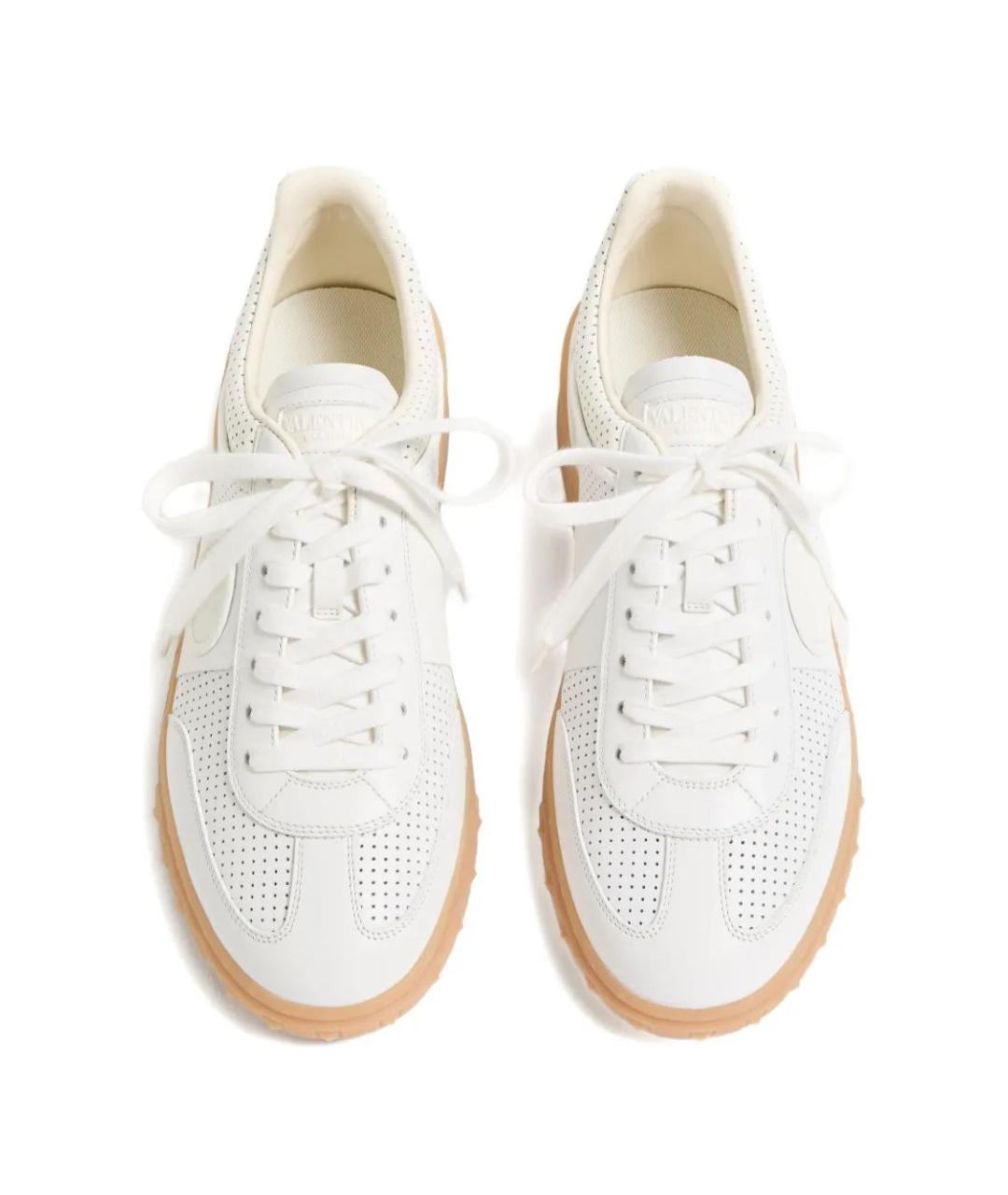 VALENTINO Белые кожаные низкие кроссовки / кеды, фото 4