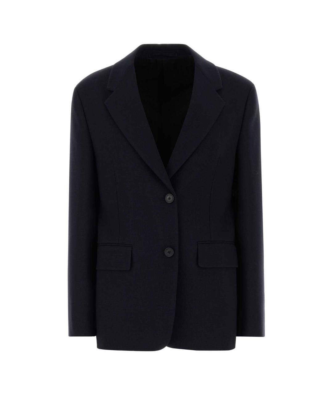 PRADA Темно-синий шерстяной жакет/пиджак, фото 1