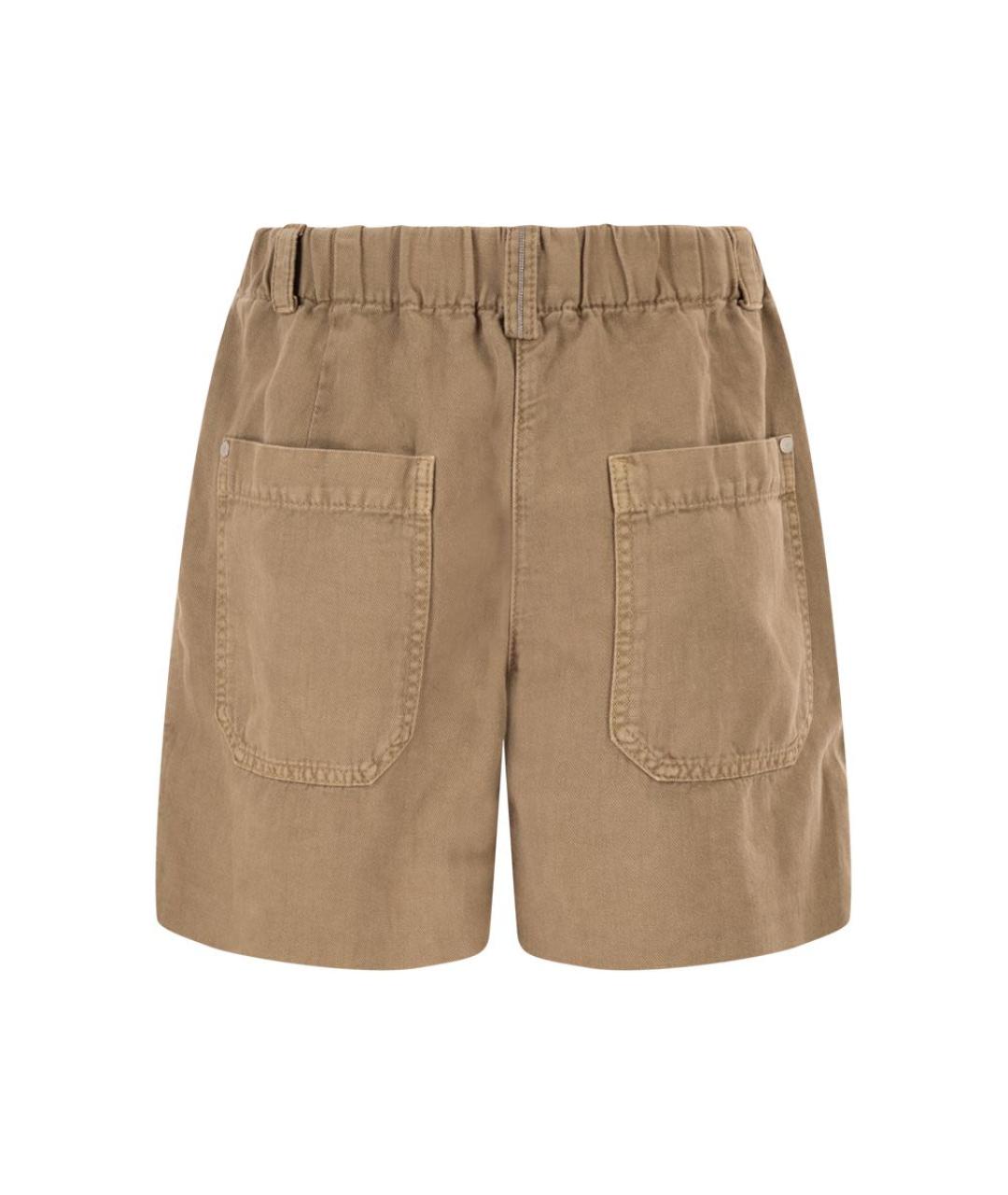BRUNELLO CUCINELLI Коричневые хлопковые шорты, фото 2