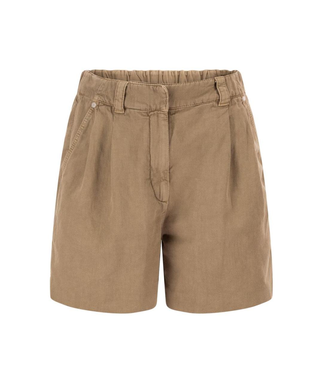 BRUNELLO CUCINELLI Коричневые хлопковые шорты, фото 1