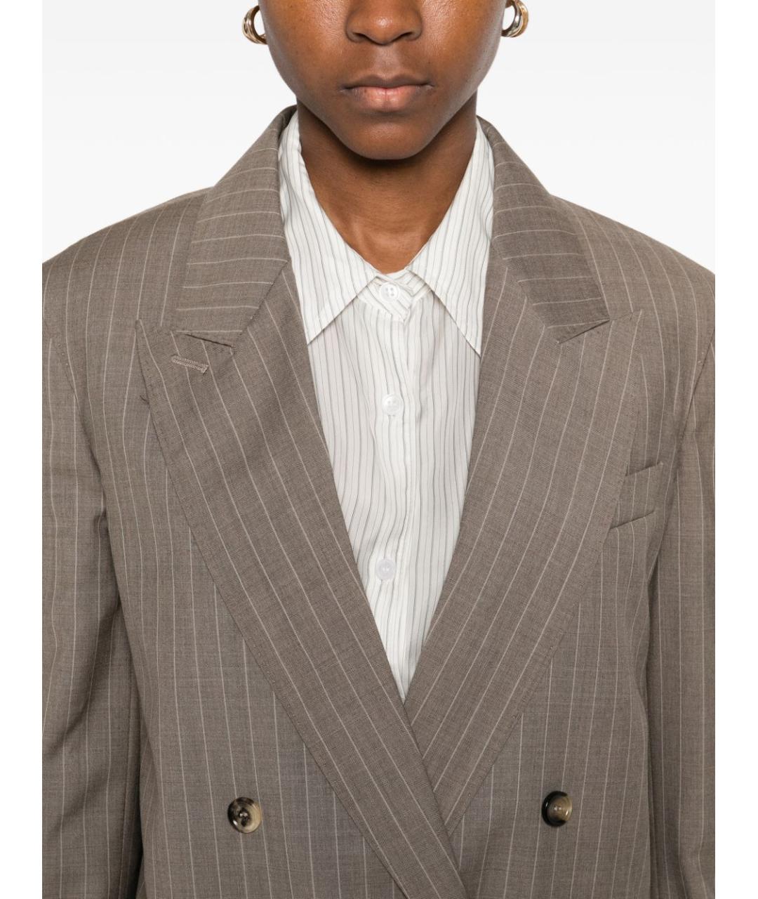 MAX MARA Коричневый шерстяной жакет/пиджак, фото 2