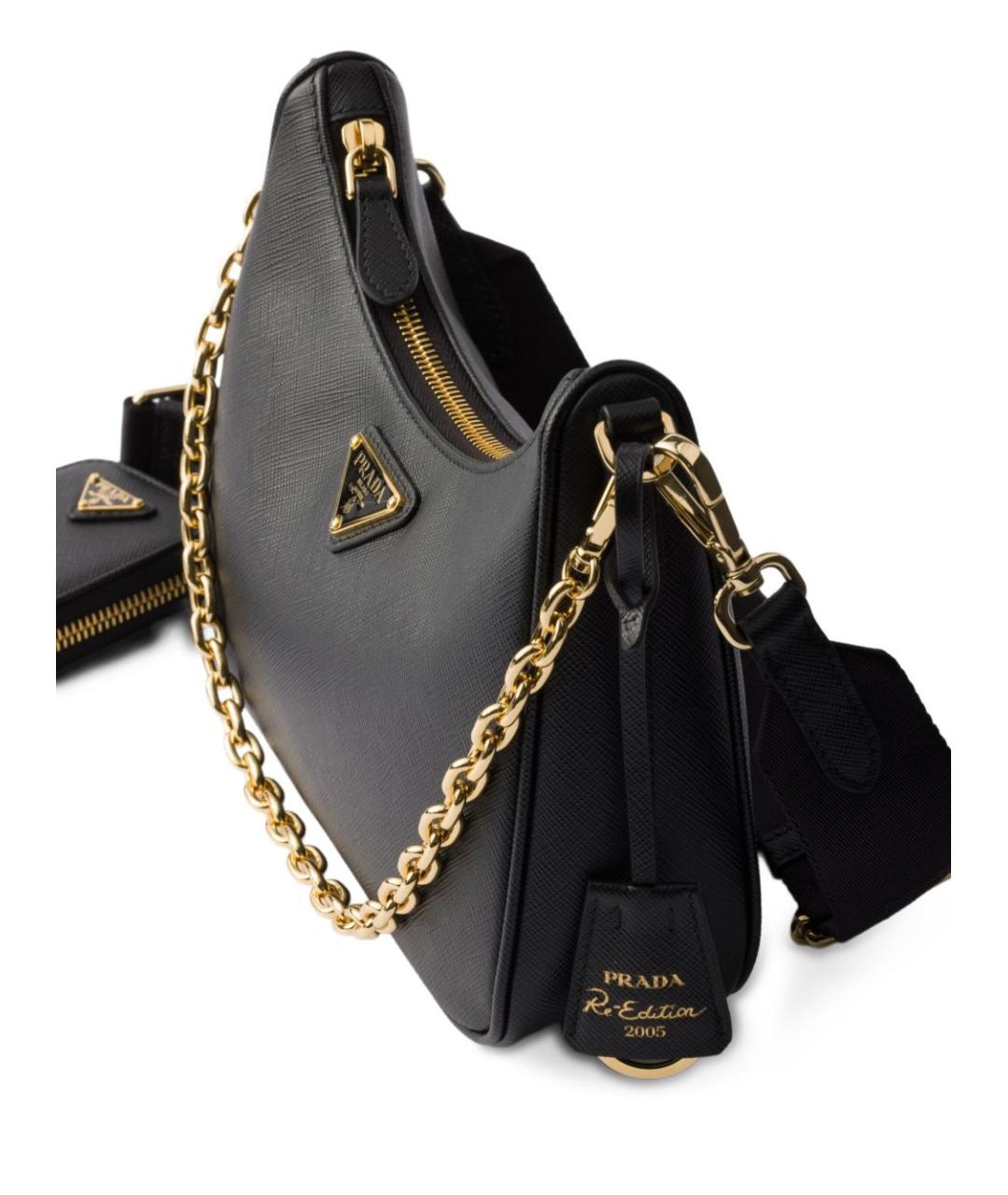 PRADA Черная кожаная сумка через плечо, фото 4