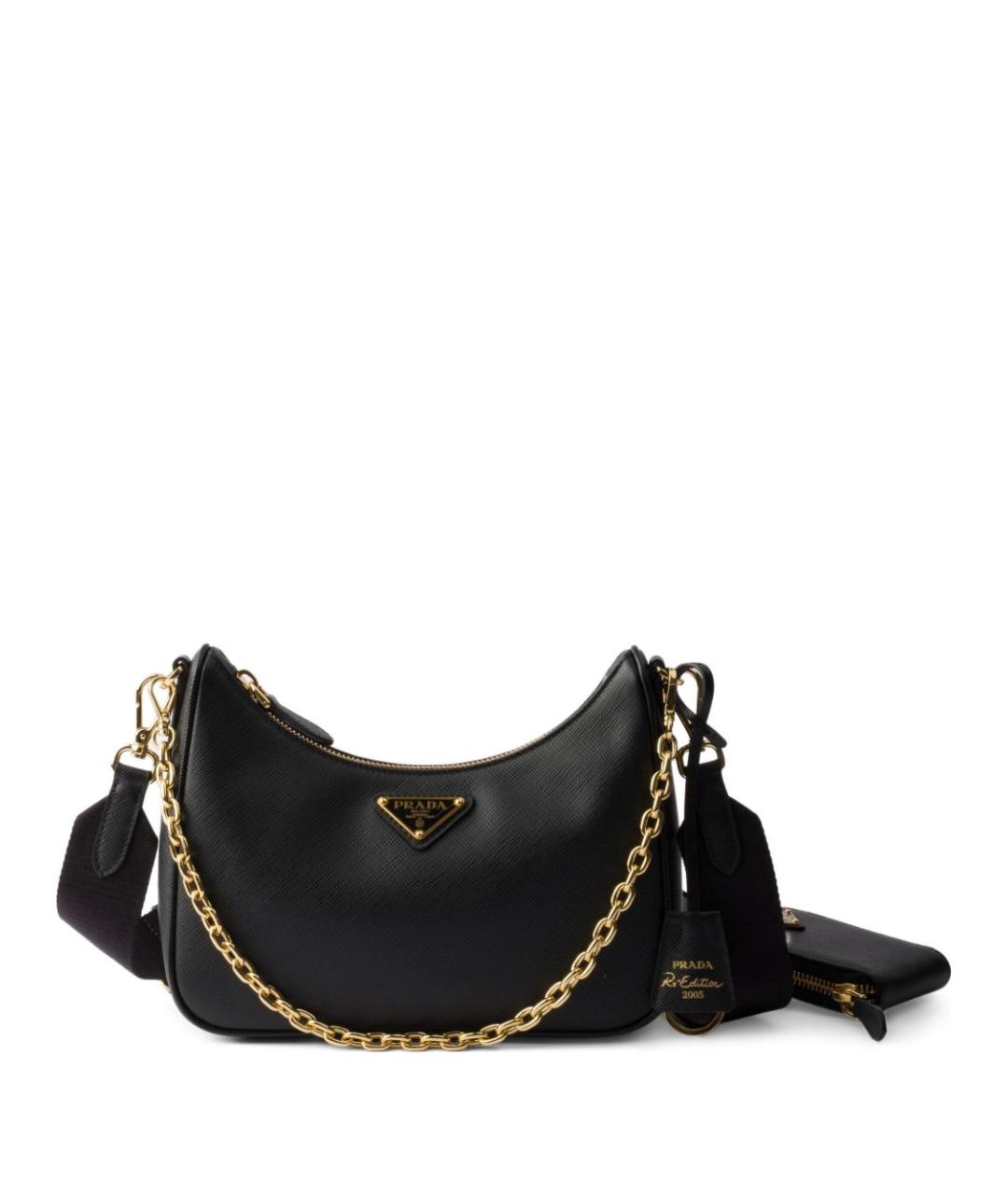 PRADA Черная кожаная сумка через плечо, фото 1