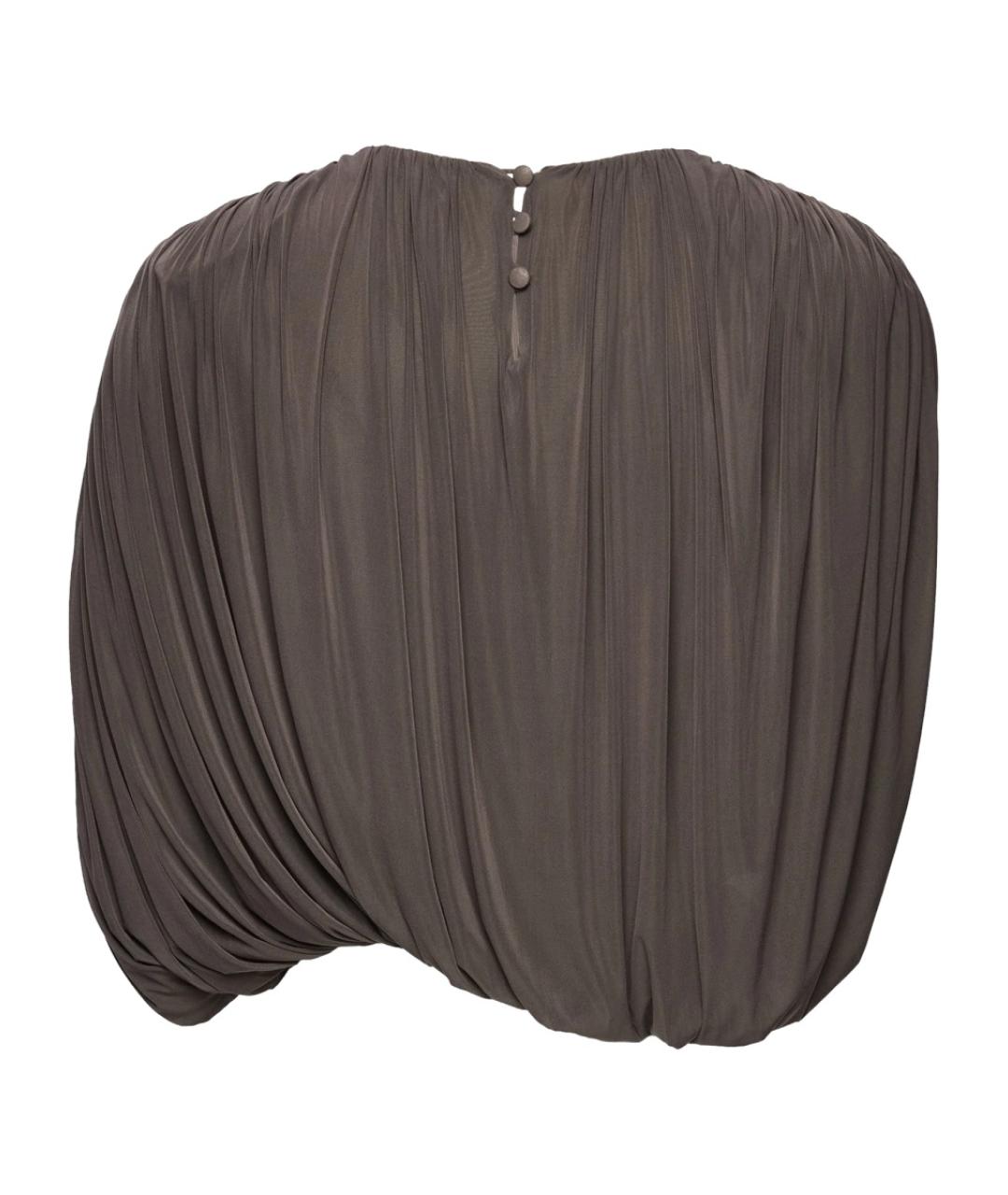 MAGDA BUTRYM Коричневая вискозная футболка, фото 3